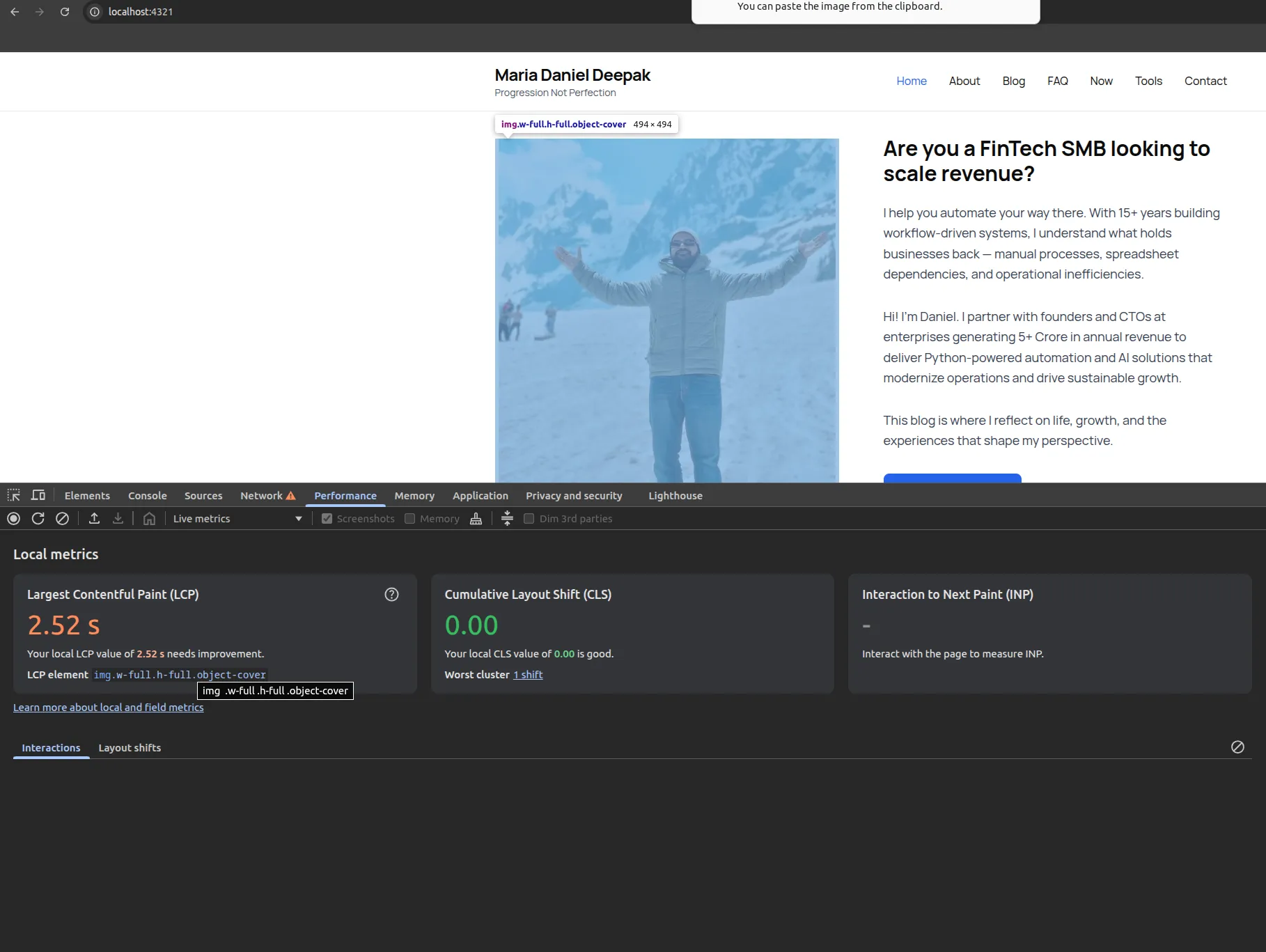 LCP metrics after redesign